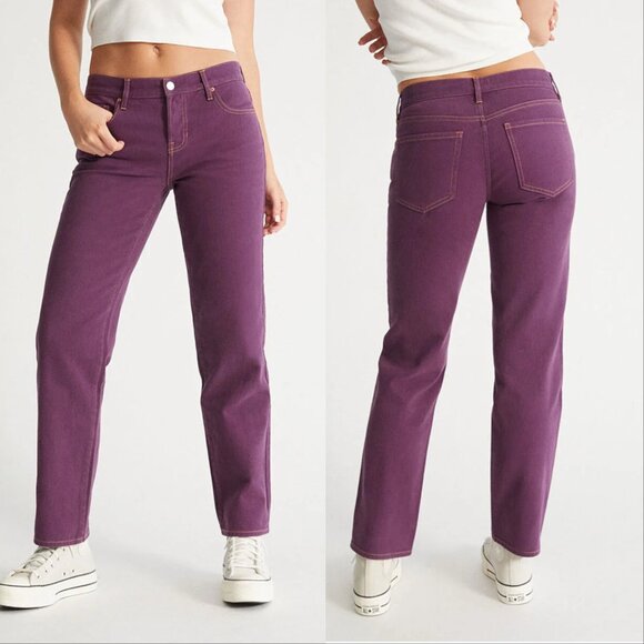 PacSun Jeans Womens Size 23 Low Rise Straight Leg Purple Button Fly Y2k Skater - Picture 1 of 13